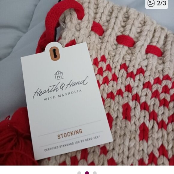Hearth and hand with Magnolia chunky knit Christmas stocking - Picture 2 of 2